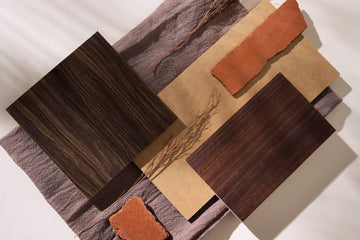Top view of different timber types boards.