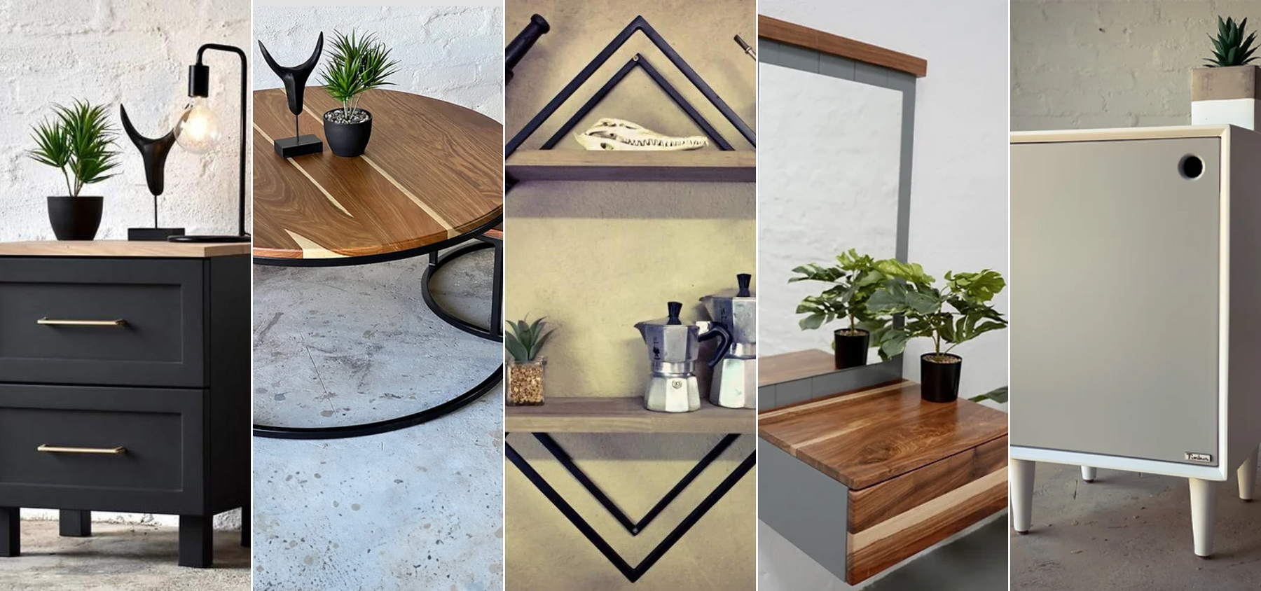 Floating Bedside Tables |Push-to-Open Drawers & Solid Hardwood Accents