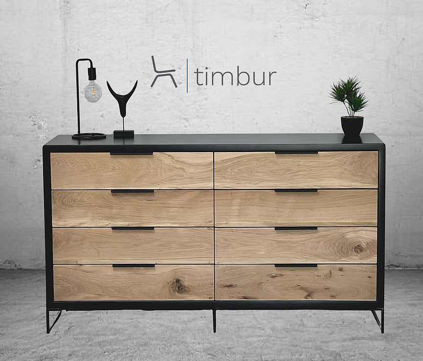 ONE Double Chest of Drawers | Modern Storage with Oak or Kiaat Accents